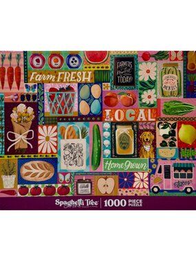 Spaghetti Tree Farmers Market 1000 Piece Jigsaw Puzzle NEW Sealed